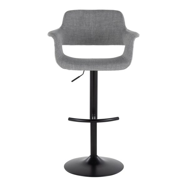 Vintage Flair Light Grey Mid Century Modern Swivel Barstool Set of 2 6