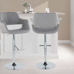 Vintage Flair Light Grey Swivel Mid-Century Barstool Pair (Set of 2) 12 Vintage Flair Light Grey Swivel Mid-Century Barstool Pair (Set of 2)