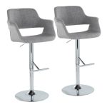 Vintage Flair Light Grey Swivel Mid-Century Barstool Pair (Set of 2) 13 Vintage Flair Light Grey Swivel Mid-Century Barstool Pair (Set of 2)