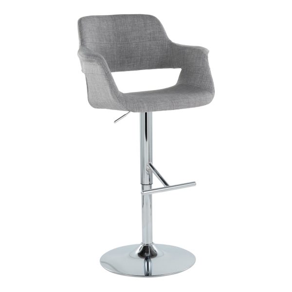 Vintage Flair Light Grey Swivel Mid Century Barstool Pair Set of 2 3