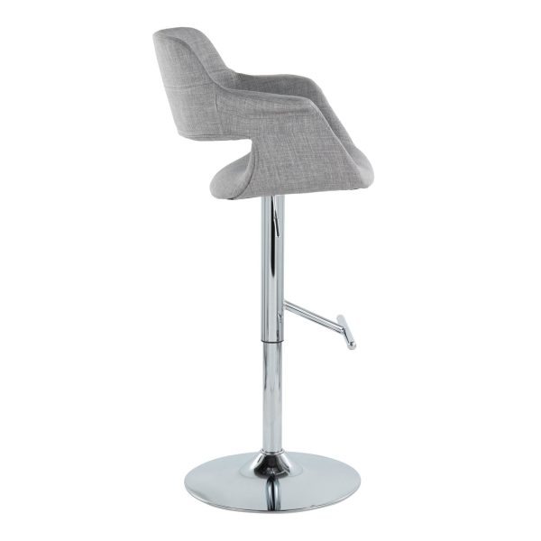 Vintage Flair Light Grey Swivel Mid Century Barstool Pair Set of 2 4