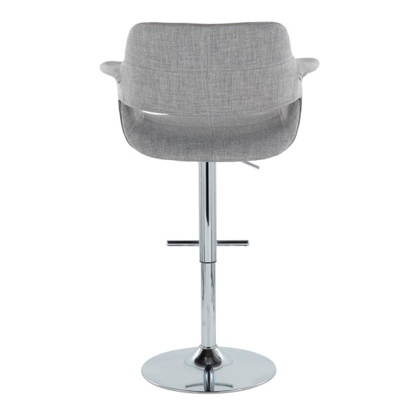 Vintage Flair Light Grey Swivel Mid Century Barstool Pair Set of 2 6