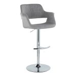 Vintage Flair Mid-Century Adjustable Swivel Barstool Chrome Grey (Set of 2) (Set of 2)