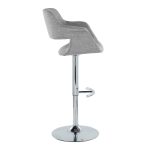 Vintage Flair Mid-Century Adjustable Swivel Barstool Chrome Grey (Set of 2) (Set of 2)