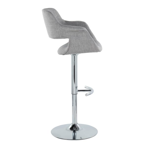 Vintage Flair Mid Century Adjustable Swivel Barstool Chrome Grey Set of 2 Set of 2 4