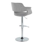 Vintage Flair Mid-Century Adjustable Swivel Barstool Chrome Grey (Set of 2) (Set of 2)