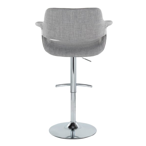 Vintage Flair Mid Century Adjustable Swivel Barstool Chrome Grey Set of 2 Set of 2 6