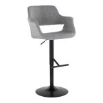 Vintage Flair Mid-Century Modern Adjustable Barstools Black Grey (Set of 2) (Set of 2)