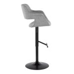 Vintage Flair Mid-Century Modern Adjustable Barstools Black Grey (Set of 2) (Set of 2)