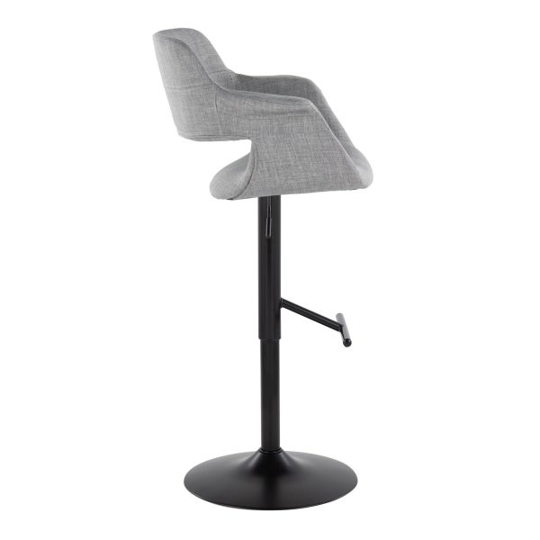 Vintage Flair Mid Century Modern Adjustable Barstools Black Grey Set of 2 Set of 2 5