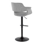 Vintage Flair Mid-Century Modern Adjustable Barstools Black Grey (Set of 2) (Set of 2)
