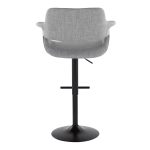 Vintage Flair Mid-Century Modern Adjustable Barstools Black Grey (Set of 2) (Set of 2)