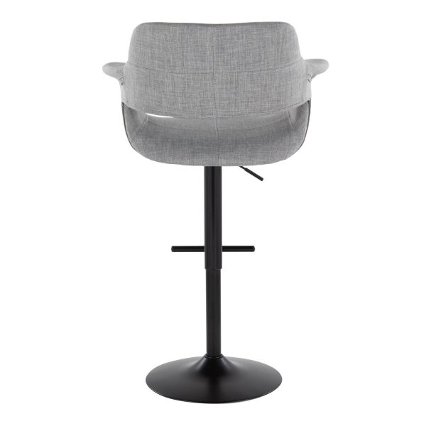 Vintage Flair Mid Century Modern Adjustable Barstools Black Grey Set of 2 Set of 2 7