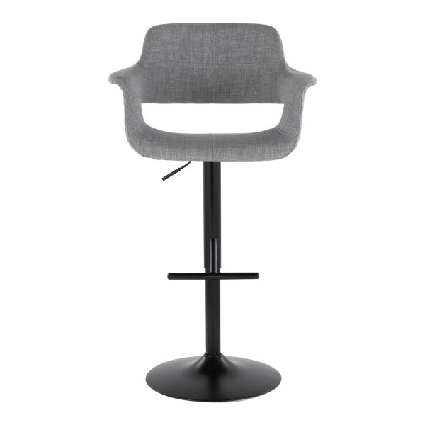 Vintage Flair Mid Century Modern Adjustable Barstools Black Grey Set of 2 Set of 2 8