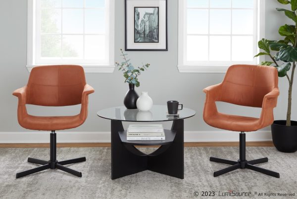 Vintage Flair Sedona Faux Leather Swivel Accent Chair 1