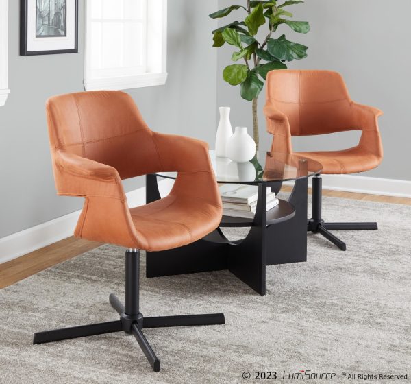 Vintage Flair Sedona Faux Leather Swivel Accent Chair