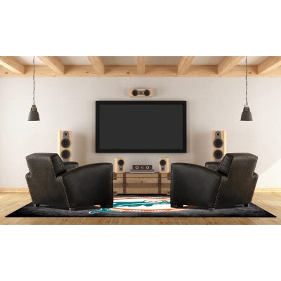 Vintage Miami Dolphins 6x8 Distressed Area Rug