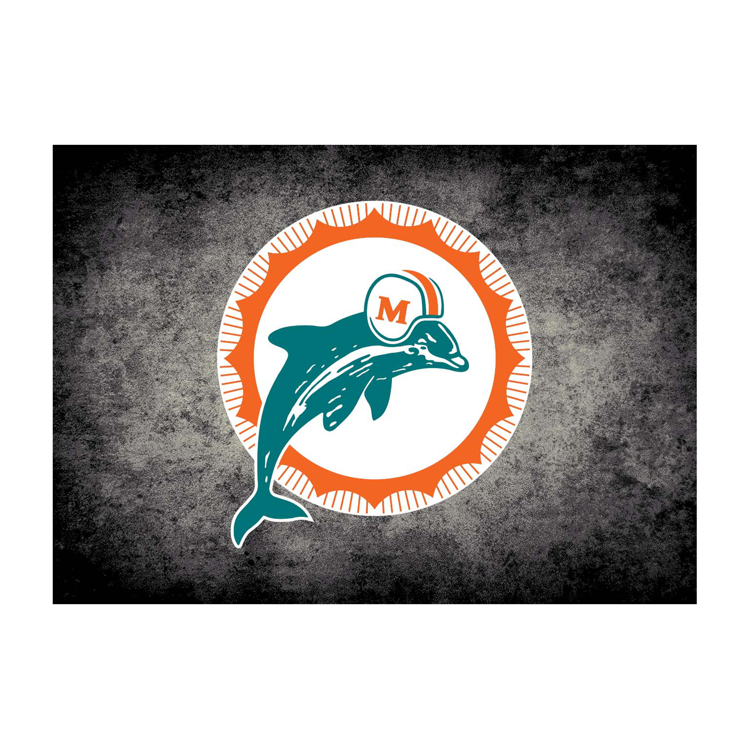 Vintage Miami Dolphins Distressed 4x6 Area Rug