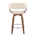 Vintage Mod 26 Cream Fabric Mid-Century Swivel Counter Stool (Set of 2) 16 Vintage Mod 26 Cream Fabric Mid-Century Swivel Counter Stool (Set of 2)