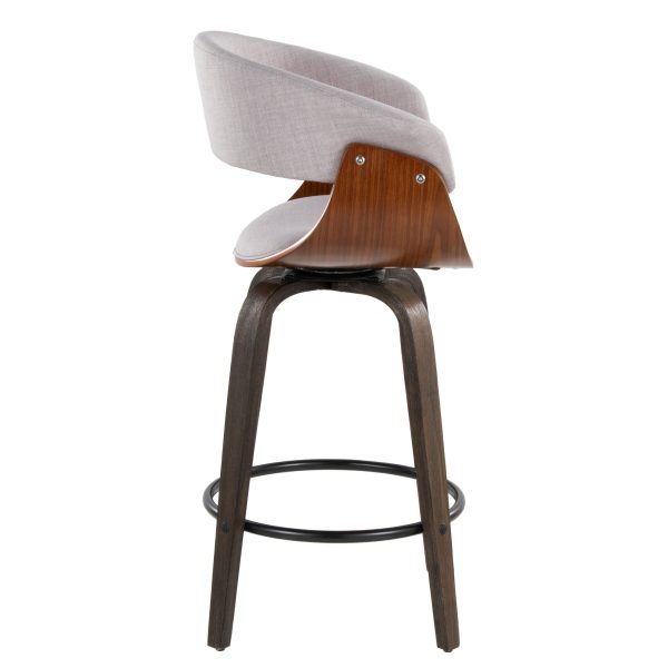 Vintage Mod 26 Inch Mid Century Modern Swivel Counter Stools Set of 2 3