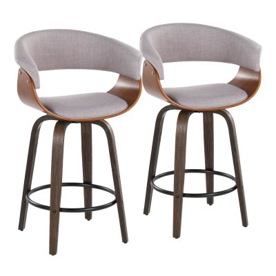 Vintage Mod 26-Inch Mid-Century Modern Swivel Counter Stools (Set of 2)