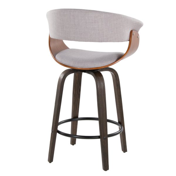 Vintage Mod 26 Inch Mid Century Modern Swivel Counter Stools Set of 2 6