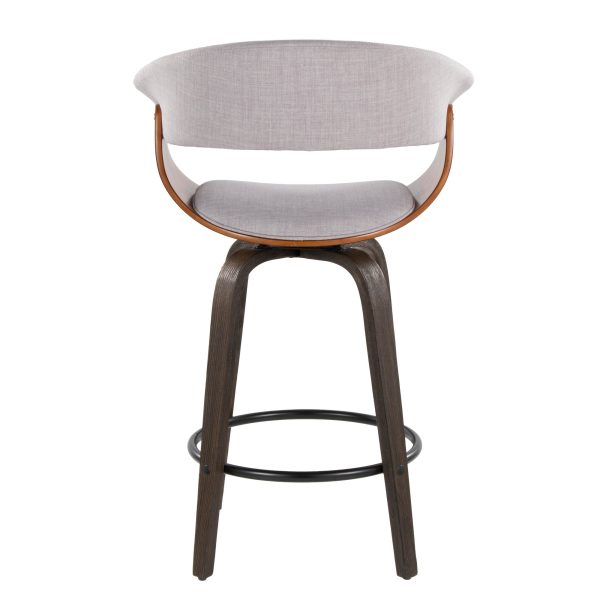 Vintage Mod 26 Inch Mid Century Modern Swivel Counter Stools Set of 2 7