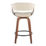 Vintage Mod 26-Inch Walnut Cream Mid-Century Modern Swivel Stool (Set of 2) 15 Vintage Mod 26-Inch Walnut Cream Mid-Century Modern Swivel Stool (Set of 2)