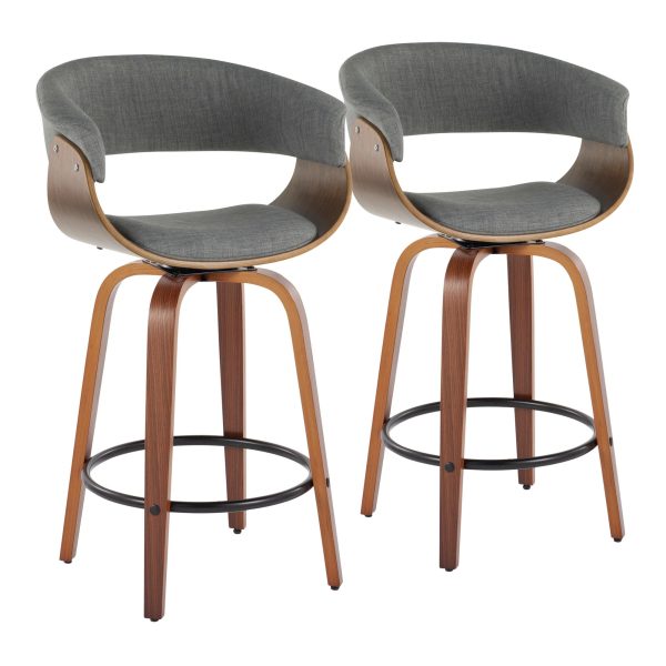 Vintage Mod 26 Mid Century Modern Swivel Counter Stool Set of 2 2