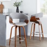 Vintage Mod 26 Mid-Century Walnut/Grey Counter Stools (Set of 2) 10 Vintage Mod 26 Mid-Century Walnut/Grey Counter Stools (Set of 2)