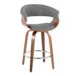 Vintage Mod 26 Mid-Century Walnut/Grey Counter Stools (Set of 2) 13 Vintage Mod 26 Mid-Century Walnut/Grey Counter Stools (Set of 2)