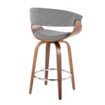 Vintage Mod 26 Mid-Century Walnut/Grey Counter Stools (Set of 2) 15 Vintage Mod 26 Mid-Century Walnut/Grey Counter Stools (Set of 2)