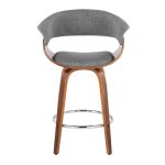 Vintage Mod 26 Mid-Century Walnut/Grey Counter Stools (Set of 2) 17 Vintage Mod 26 Mid-Century Walnut/Grey Counter Stools (Set of 2)