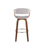 Vintage Mod 30 Mid-Century Modern Swivel Barstool, Walnut/Stone (Set of 2)