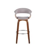 Vintage Mod 30 Mid-Century Modern Swivel Barstool, Walnut/Stone (Set of 2)