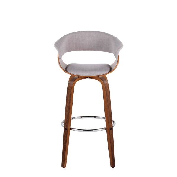 Vintage Mod 30 Mid Century Modern Swivel Barstool WalnutStone Set of 2 7