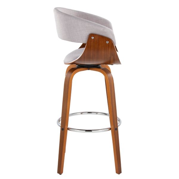Vintage Mod 30 Mid Century Modern Swivel Barstool WalnutStone Set of 2 9