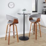 Vintage Mod 30 Mid-Century Modern Walnut/Grey Swivel Barstools (Set of 2) 10 Vintage Mod 30 Mid-Century Modern Walnut/Grey Swivel Barstools (Set of 2)