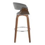 Vintage Mod 30 Mid-Century Modern Walnut/Grey Swivel Barstools (Set of 2) 14 Vintage Mod 30 Mid-Century Modern Walnut/Grey Swivel Barstools (Set of 2)