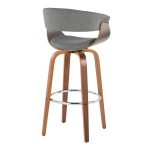 Vintage Mod 30 Mid-Century Modern Walnut/Grey Swivel Barstools (Set of 2) 15 Vintage Mod 30 Mid-Century Modern Walnut/Grey Swivel Barstools (Set of 2)
