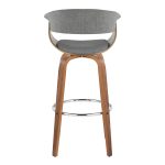 Vintage Mod 30 Mid-Century Modern Walnut/Grey Swivel Barstools (Set of 2) 16 Vintage Mod 30 Mid-Century Modern Walnut/Grey Swivel Barstools (Set of 2)