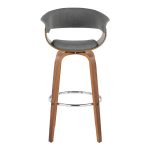 Vintage Mod 30 Mid-Century Modern Walnut/Grey Swivel Barstools (Set of 2) 17 Vintage Mod 30 Mid-Century Modern Walnut/Grey Swivel Barstools (Set of 2)