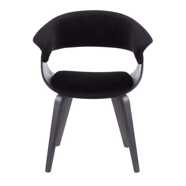Vintage Mod Black Velvet Mid Century Modern Accent Chairs Set of 2 10