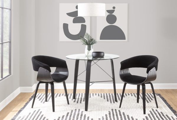 Vintage Mod Black Velvet Mid Century Modern Accent Chairs Set of 2 3