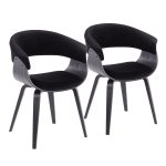 Vintage Mod Black Velvet Mid-Century Modern Accent Chairs (Set of 2) 17 Vintage Mod Black Velvet Mid-Century Modern Accent Chairs (Set of 2)