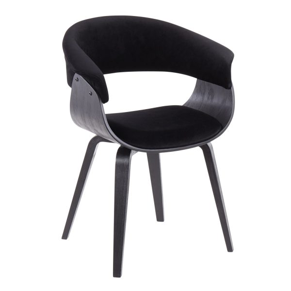 Vintage Mod Black Velvet Mid Century Modern Accent Chairs Set of 2 6