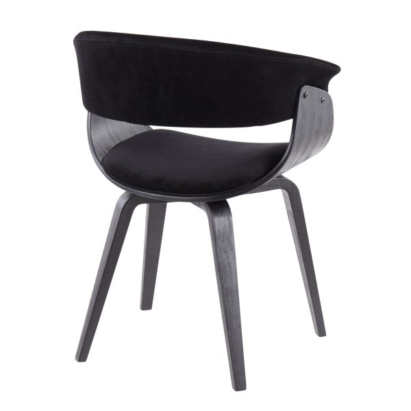 Vintage Mod Black Velvet Mid Century Modern Accent Chairs Set of 2 8