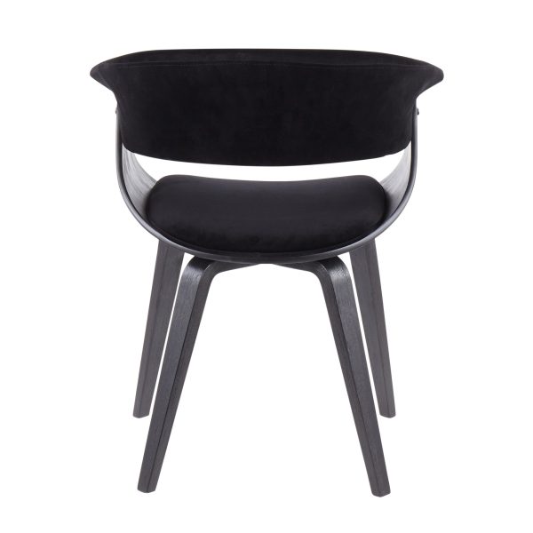 Vintage Mod Black Velvet Mid Century Modern Accent Chairs Set of 2 9