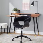 Vintage Mod Black Velvet Mid-Century Modern Office Chair 10 Vintage Mod Black Velvet Mid-Century Modern Office Chair