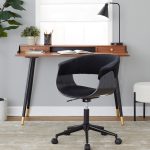 Vintage Mod Black Velvet Mid-Century Modern Office Chair 9 Vintage Mod Black Velvet Mid-Century Modern Office Chair